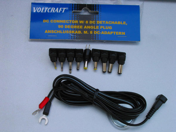 Car Adapter Tuning
From Voltcraft there is a pack with angled plugs to the common not polarity-safe car adapters. Re-measure and then fix glue is highly recommended.