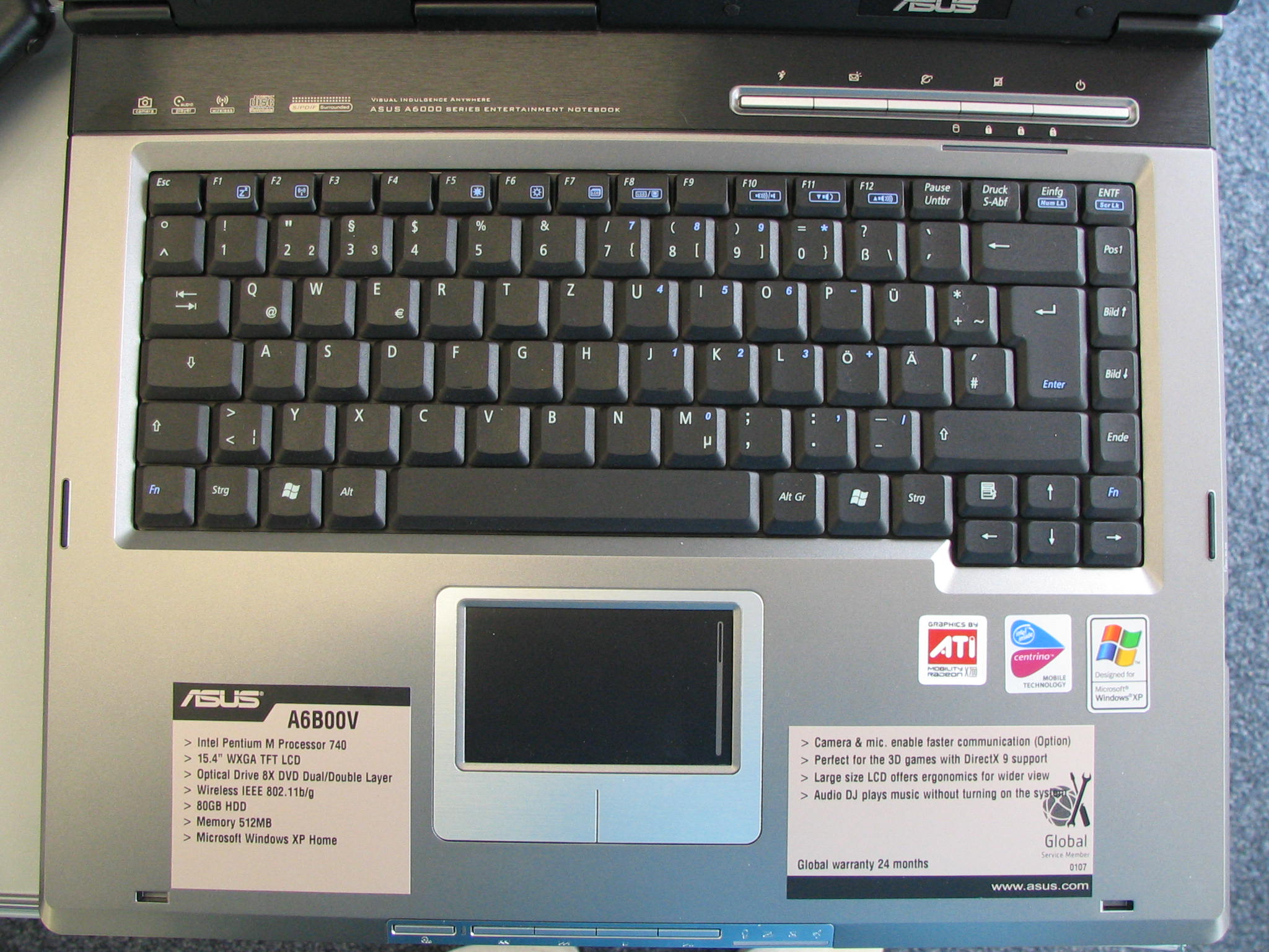 Keyboard Asus A6b00v