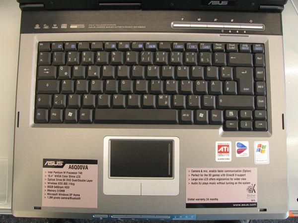 Tastatur Asus A6Q00VA
Übersicht über das Tastaturlayout von 12 aktuellen Notebooks - Dezember 2005.