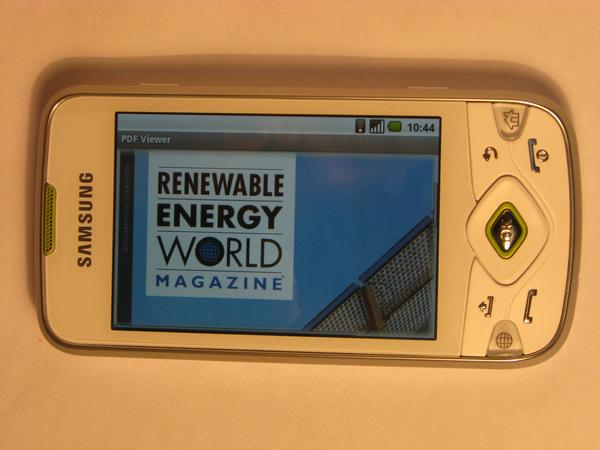 DEMO Android PDF von Ferenc Hechler Test 3
Titelseite Renewable Energy World November 2009: Softwaretest PDF Reader auf Android: Einwandfreie Darstellung.