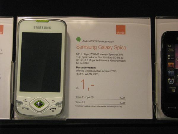 Kauf Samsung Galaxy Spica GT-I5700
Nach den Suche nach der geeigneten Software zum Aufzeichnen von Fahrleistungen wird plötzlich das Android Betriebssystem zum entscheidenden Merkmal für den Kauf.