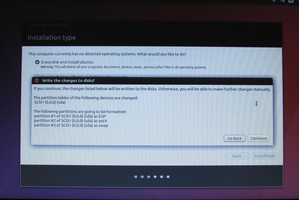 Installation Linux Ubuntu - Teil 2
Die Harddisk kann automatisch oder manuell eingeteilt werden. Die Sprache für die Installation kann aus sehr vielen verschiedenen Sprachen ausgewählt werden.
Bild 2
