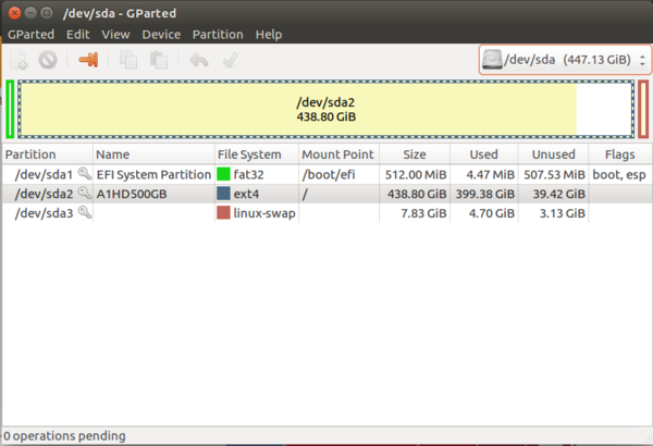 Ubuntu 16.04 Tools vorinstalliert
Neben Libre Office und Thunderbird sind auch sehr praktische Tools für die Massenspeicher gleich vorinstalliert. Übersicht über die Datennutzung und zum Partitionierung von Medien.
Bild 2